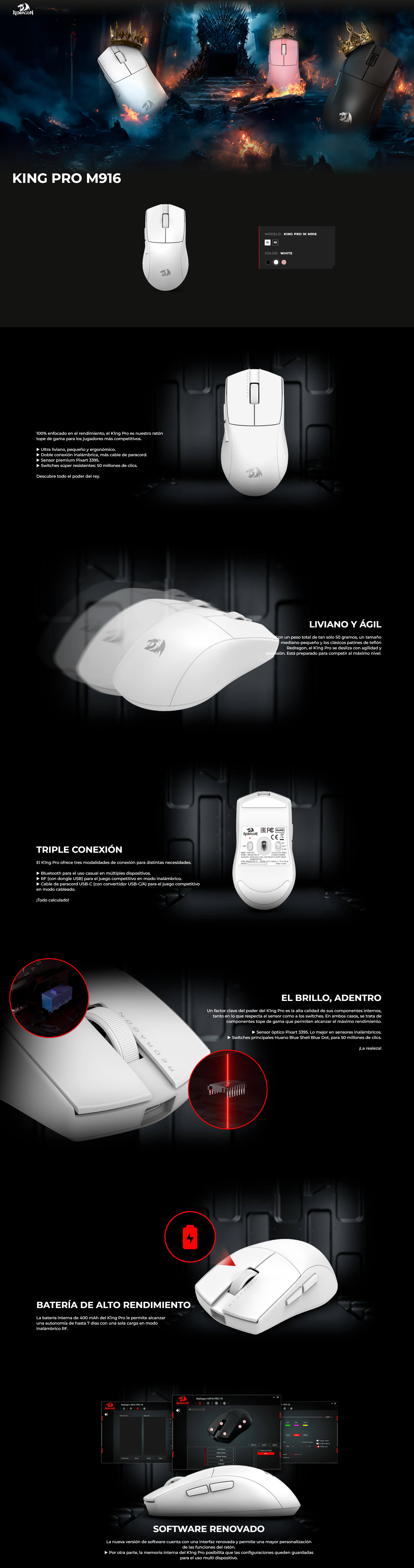 Redragon K1ng Pro M916W-PRO