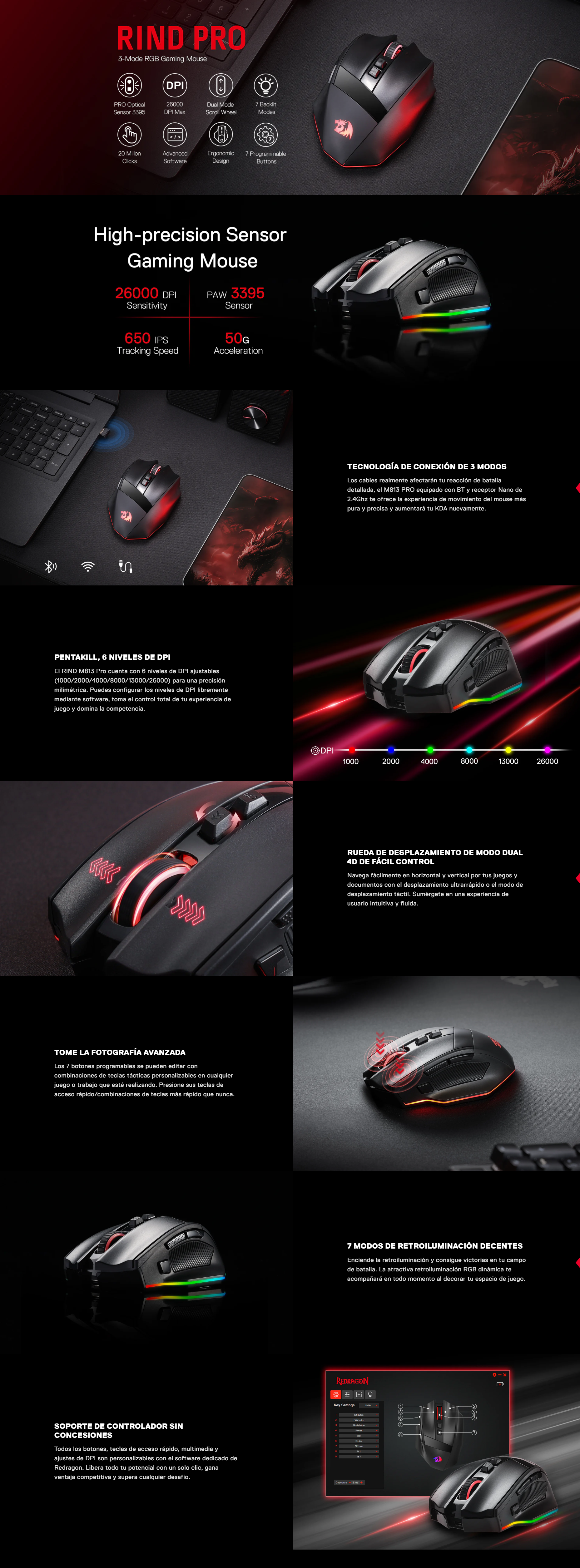 Redragon Rind Pro M813 RGB-PRO
