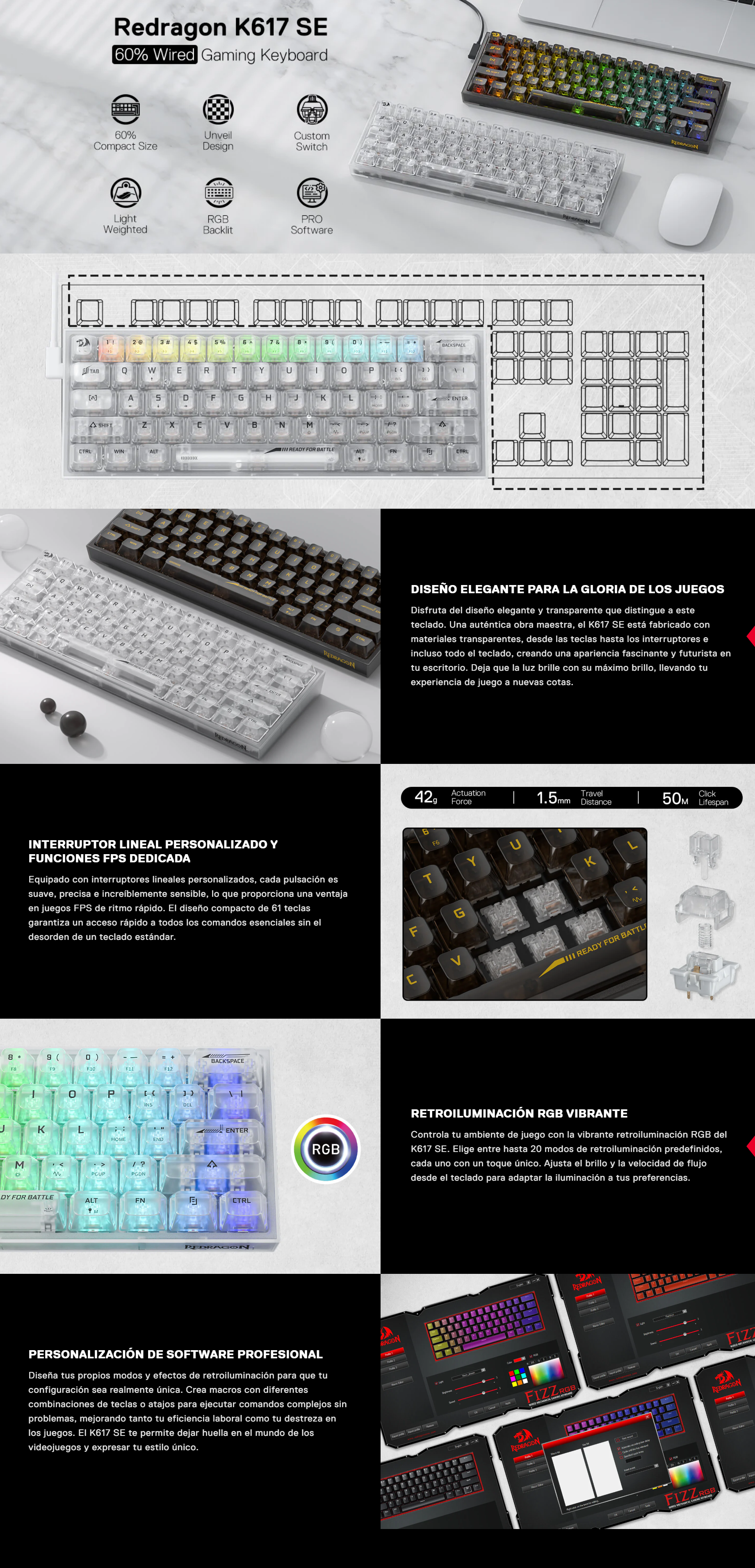 Redragon Fizz K617CT-RGB