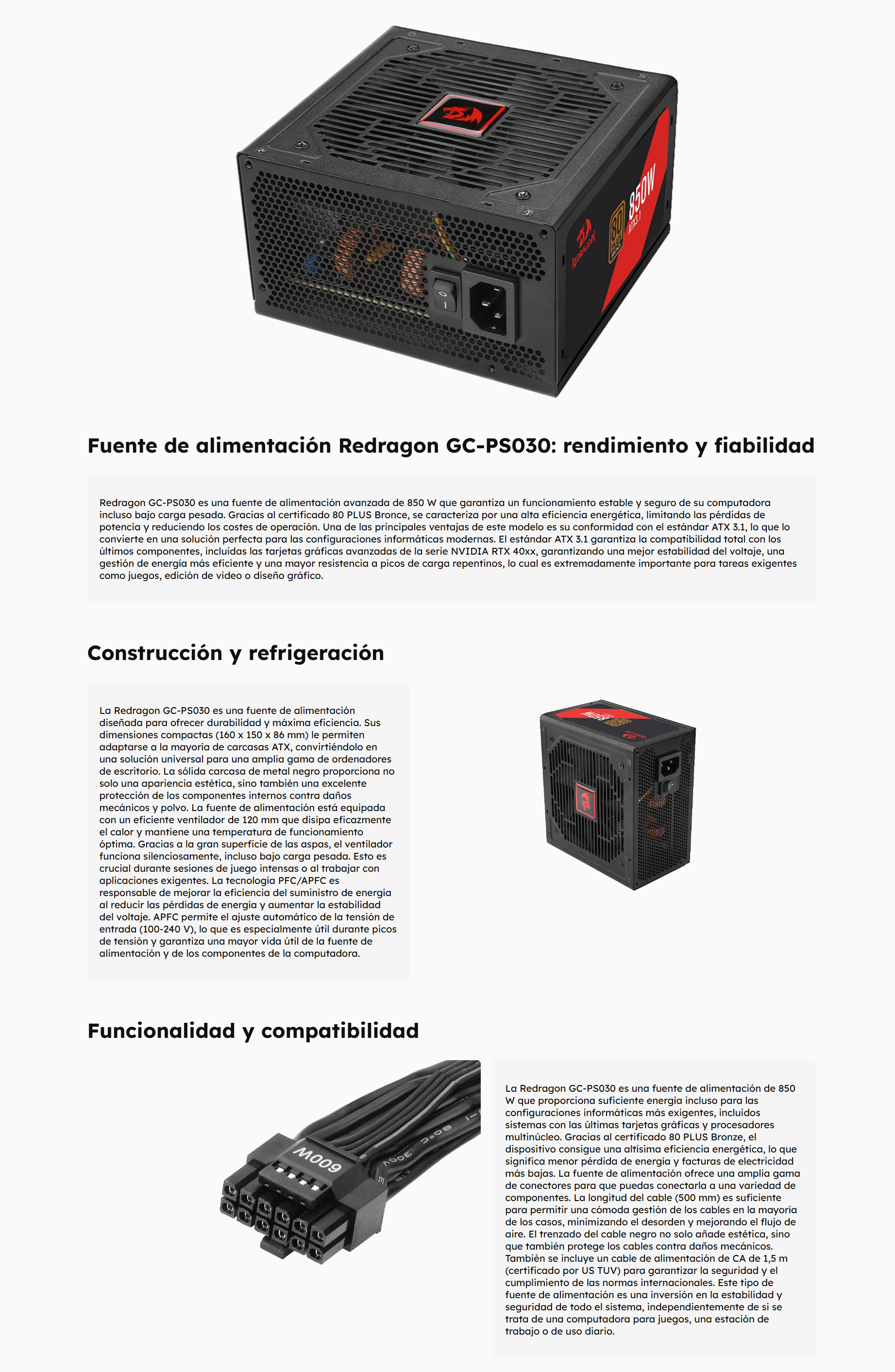 Redragon 850W GC-PS030